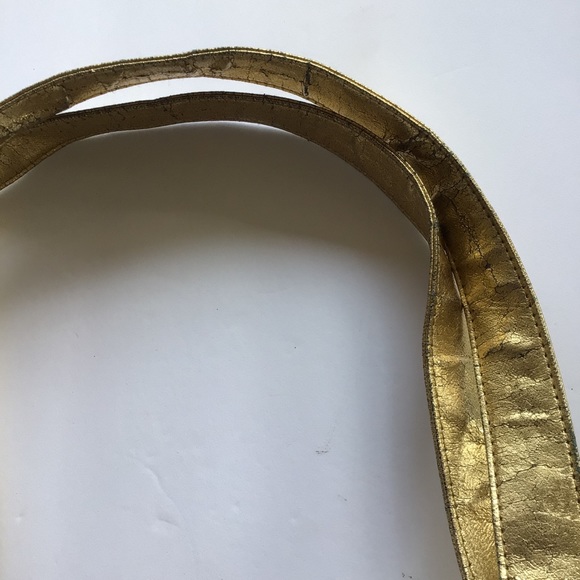 VINTAGE WHITING AND DAVIS GOLD LEATHER AND MESH BAG PURSE - Picture 12 of 16